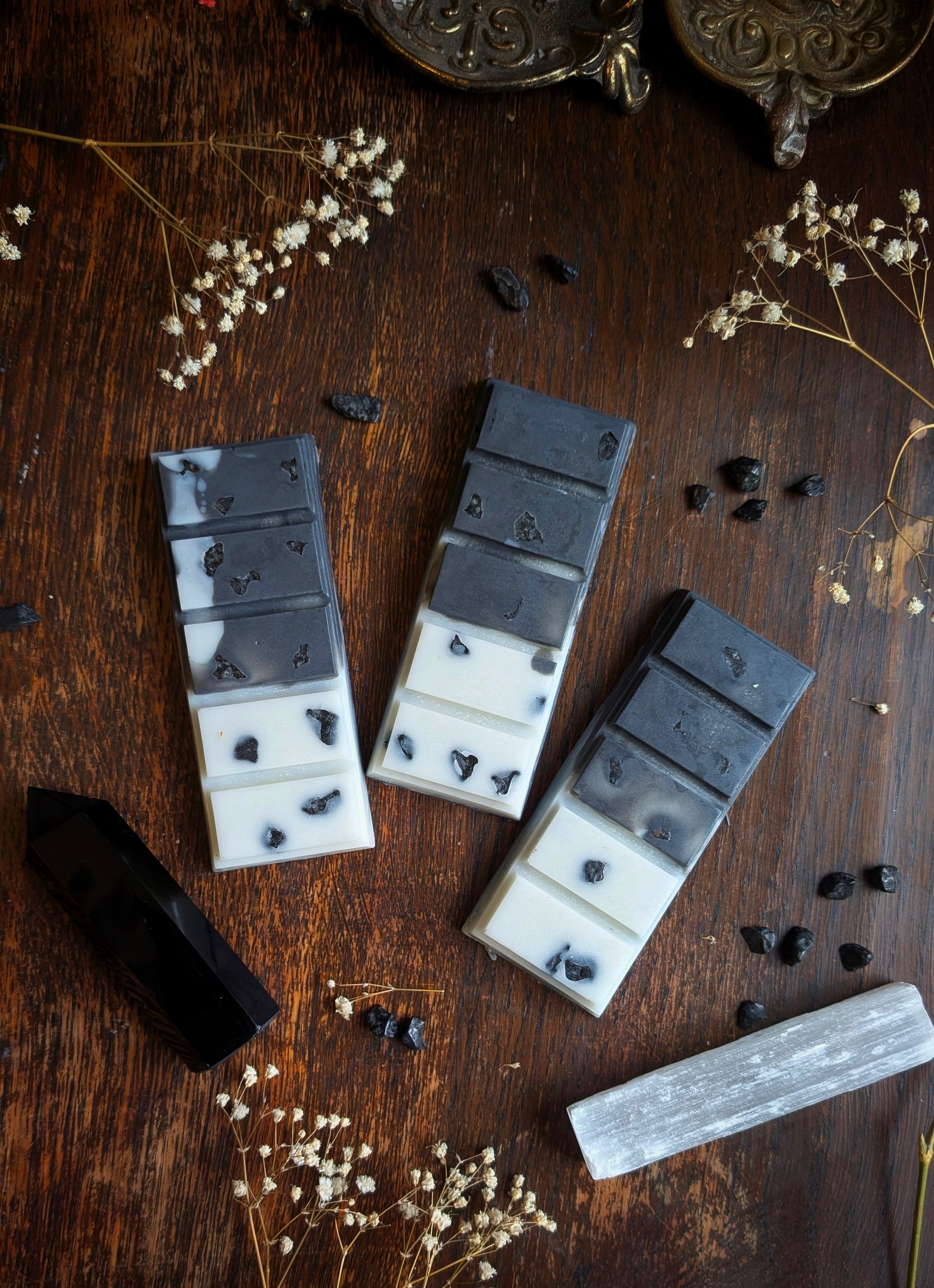 Smoke & Tourmaline Wax Bar • Tobacco & Vanilla Fragrance • Tourmaline Infused