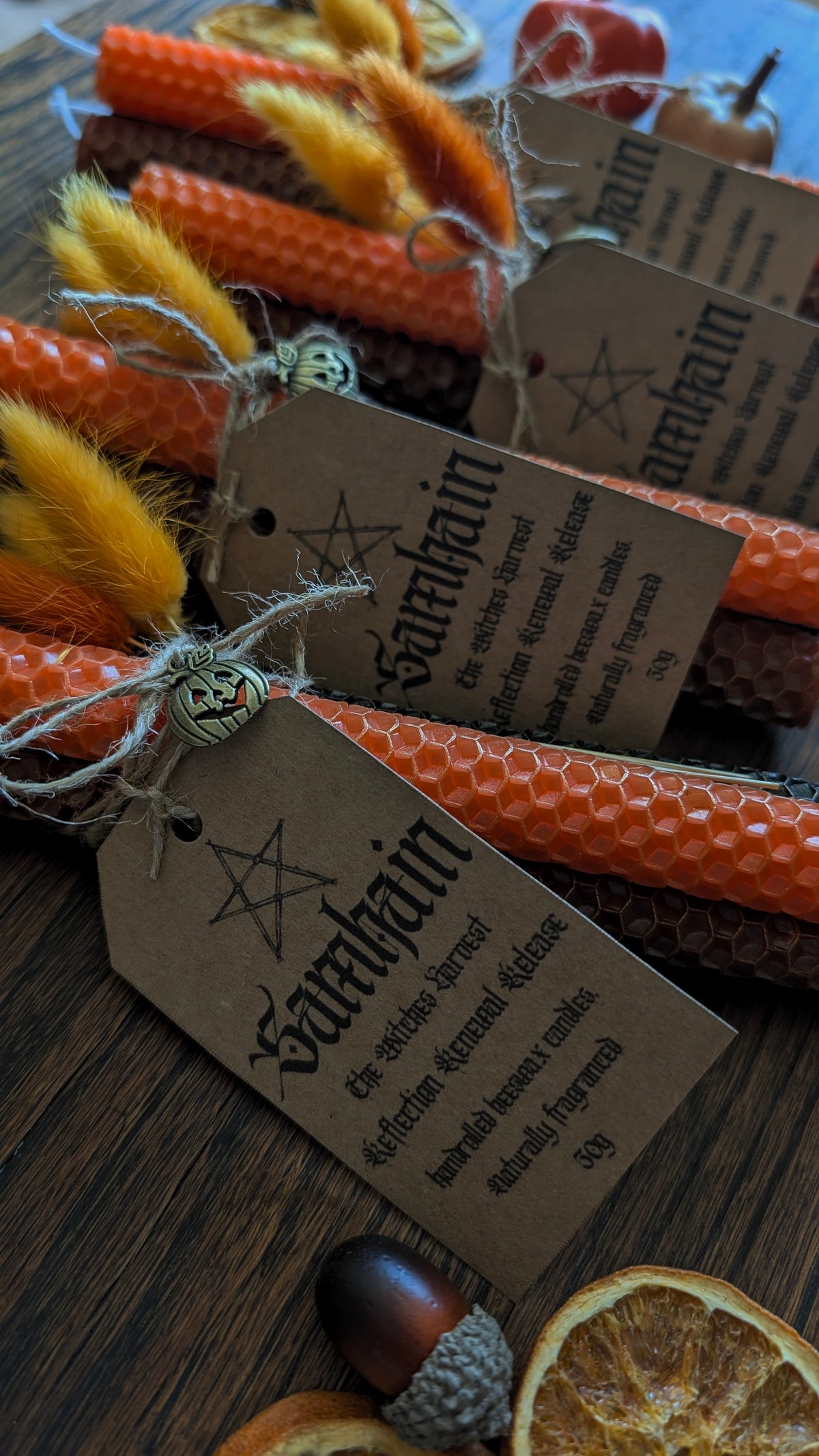 Samhain Ritual Pillar Candles • The Witches Harvest • Set of Three